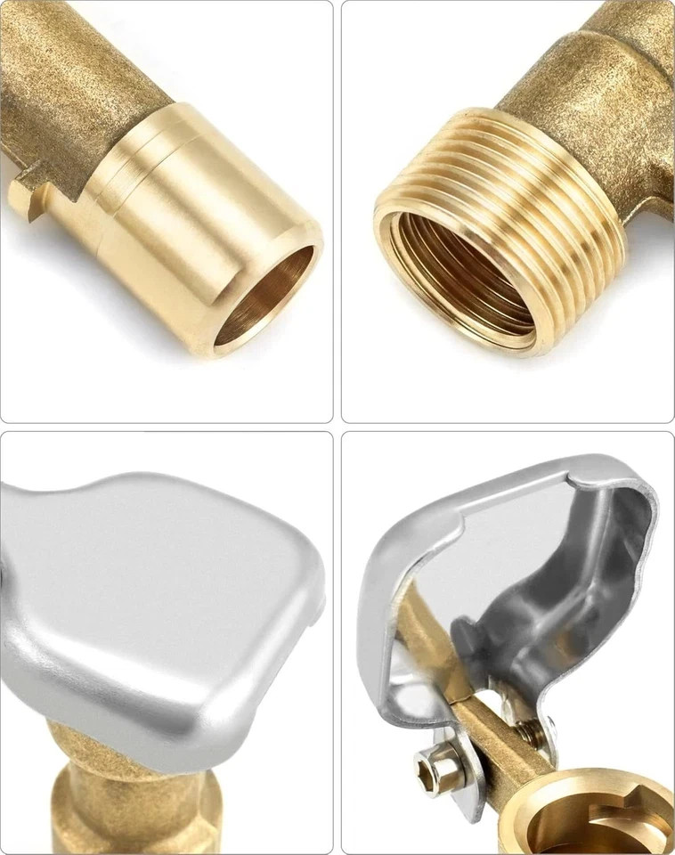 QWORK 2 Set 3/4-Inch Brass Quick Coupler Valves, Irrigation Tool with Quick...