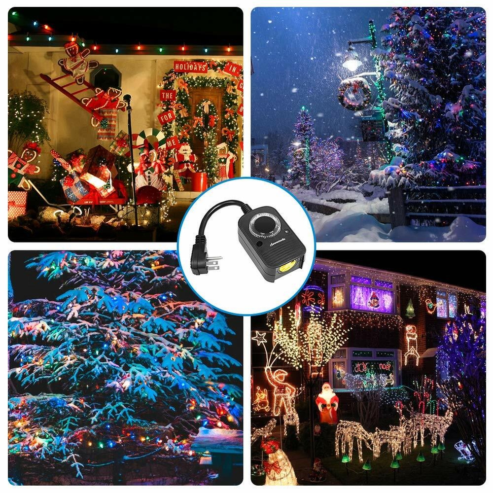 DEWENWILS Outdoor Light Sensor Countdown Timer Weatherproof Photocell 2 Pack