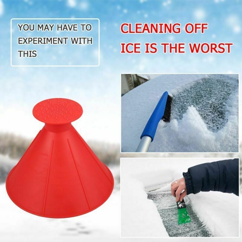 US Car Windshield Magic Ice Scraper Tool Cone Shaped Outdoor Funnel Remover Snow