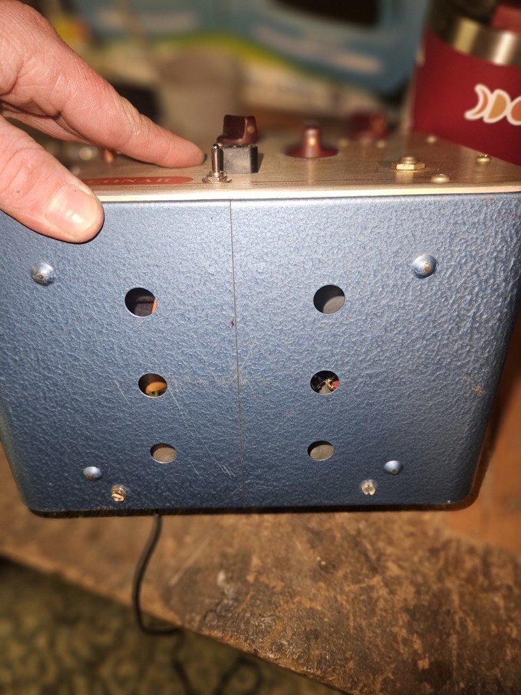 CONAR Model 400 Ham Radio Transmitter Blue Silver Tune Band Controls Meter