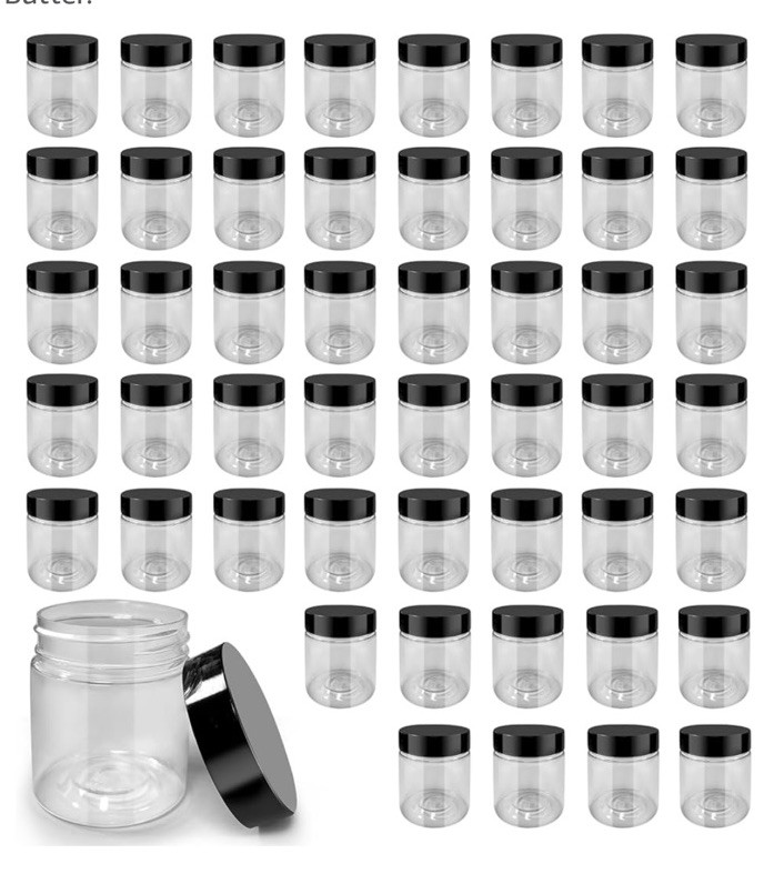 50 Pack 4 oz Clear Plastic Jars with Lids