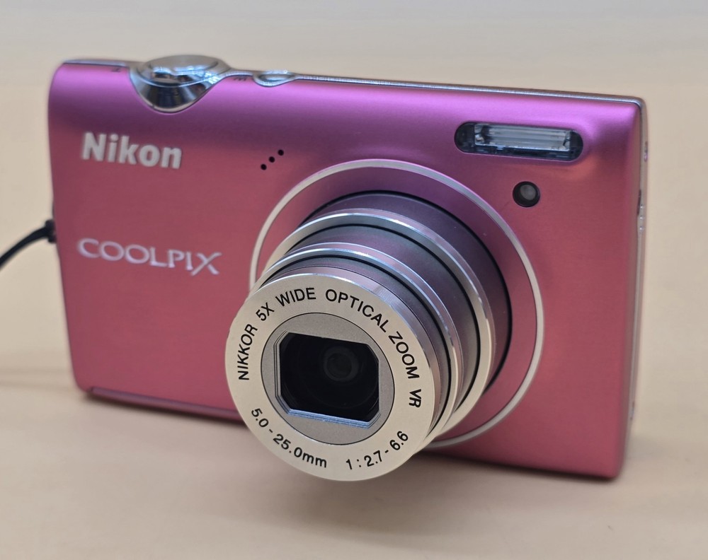 Nikon COOLPIX S5100 Pink Compact Digital Camera Tested Working.