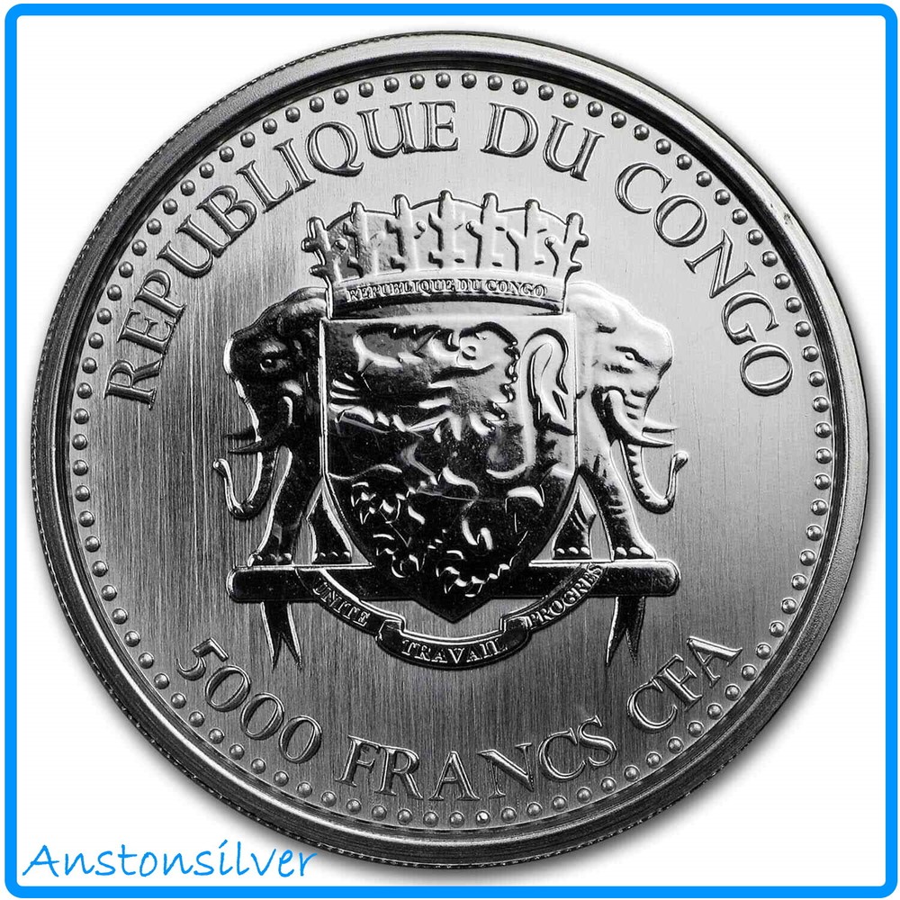 2018 Congo Silverback Gorilla - 1 oz .999 Prooflike Silver Encapsulated