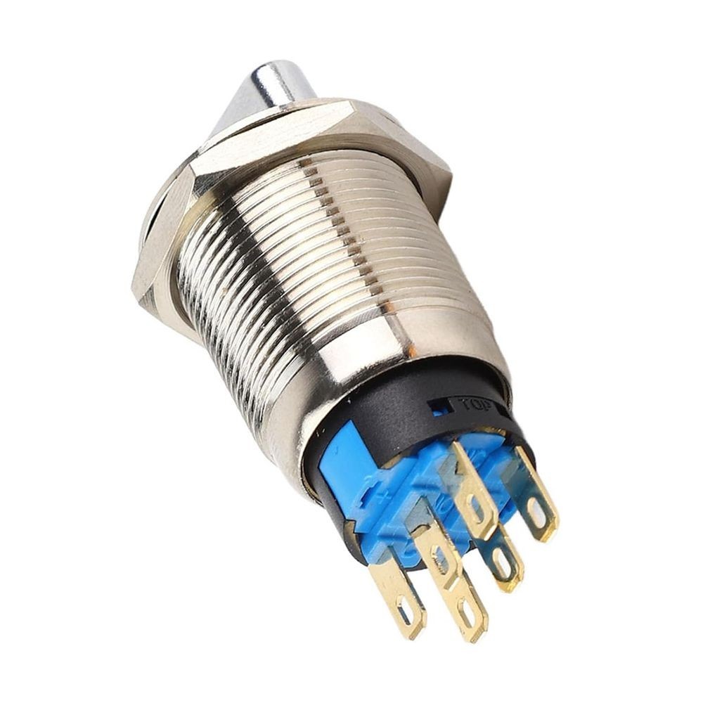 19mm Latching Selector Rotary Switch 3 Positions Metal 12-24V Waterproof C590