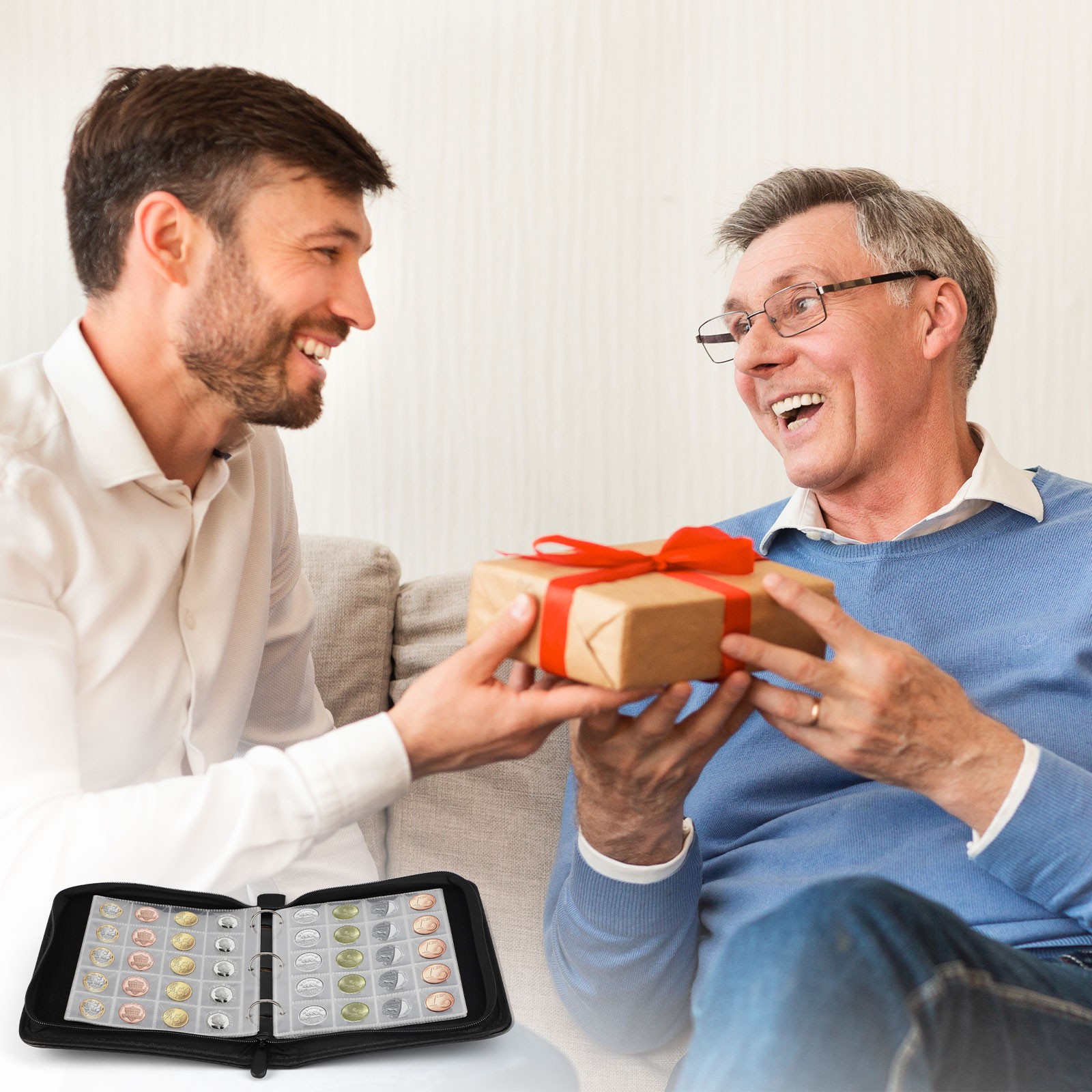 200 Pockets Coin Flip Storage Binder PU Leather Coin Collection Book with Zipper