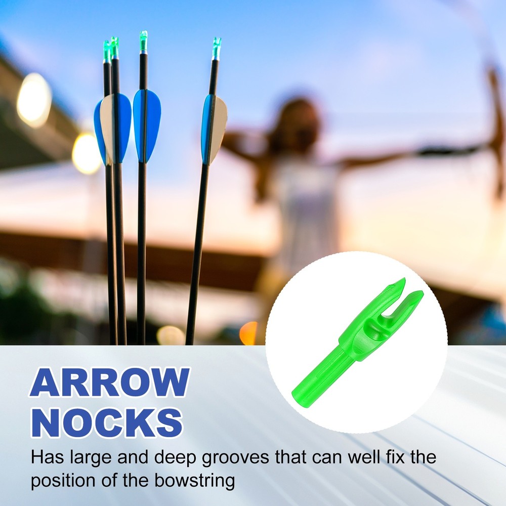 30 Pack Archery Arrows Nocks 4.2mm Plastic Insert Arrow Nock Green