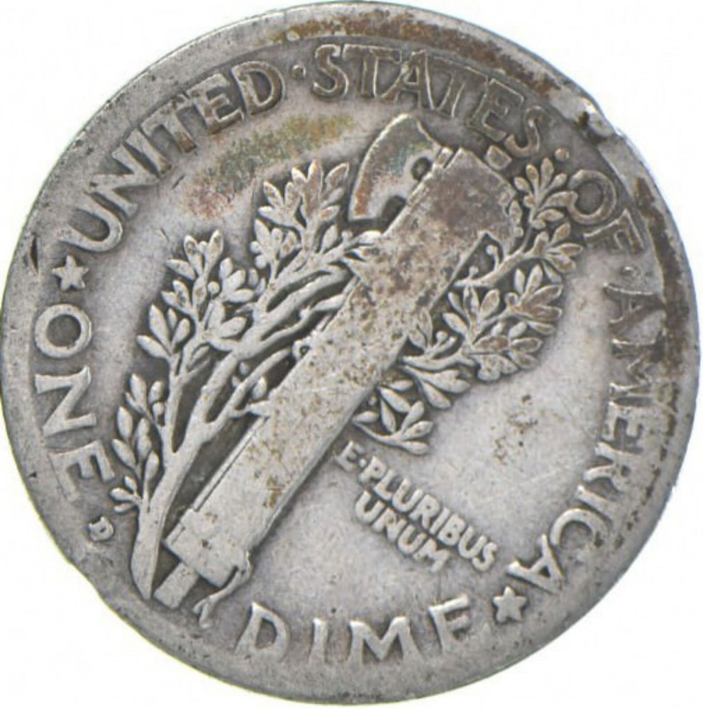G+ 1919-D Mercury 90% Silver Dime