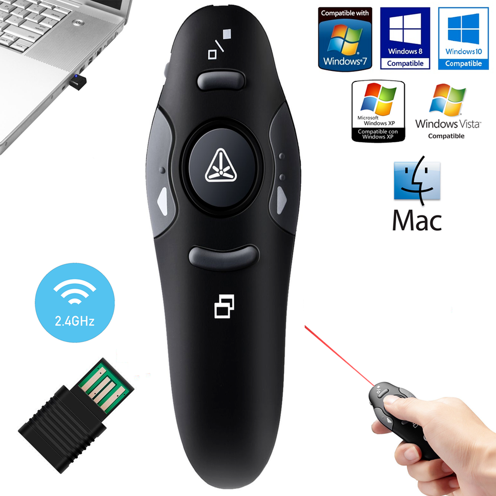 PowerPoint Presentation Remote Wireless USB PPT Presenter Laser Pointer Clicker