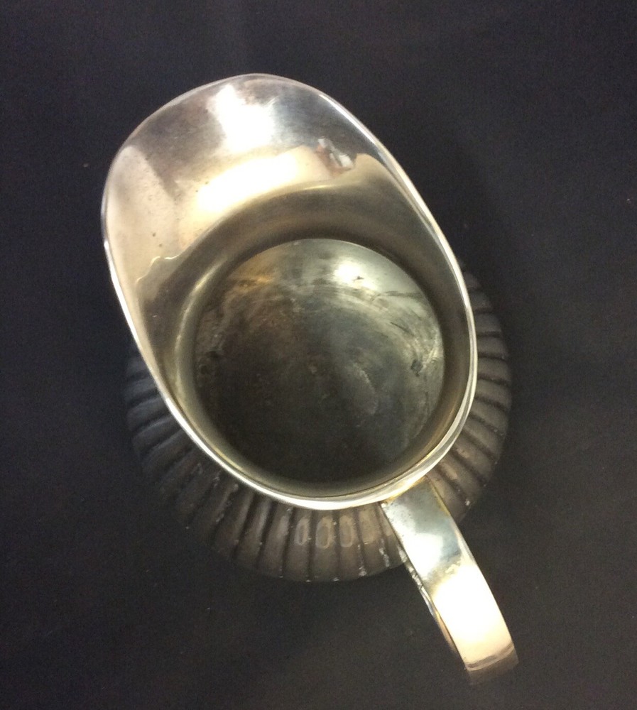 Antique Silverplate Pitcher Ribbed 5”