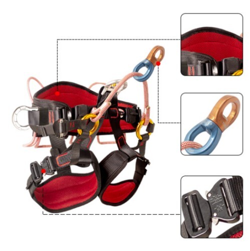 Climbing Half Body Harness Rope Arborist Saddle Tree Bridge Caving Rescue CE