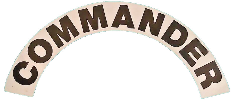 COMMANDER FIRE DEPARTMENT HELMET CRESCENT DECALS -  A PAIR - Commander