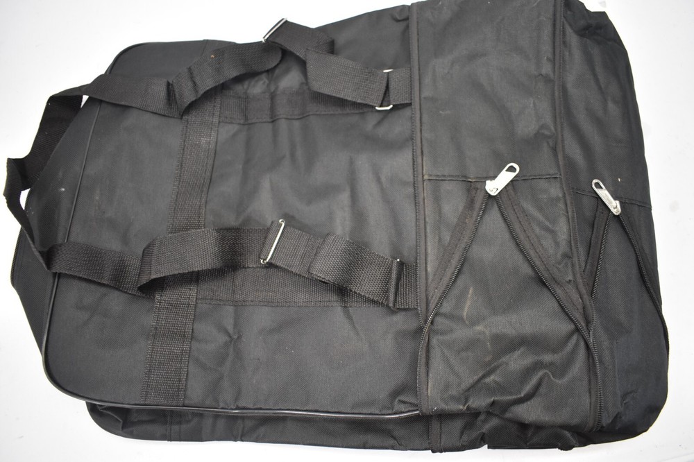 Collapsible Roller Backpack Bookbag Black/White Zipper Closure Adjustable Size