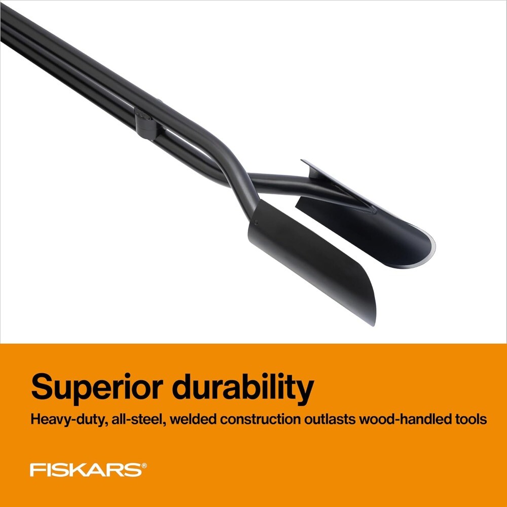 Fiskars60"Steel Posthole Digger, Long-Handled Construction and Yard Tool,Digger