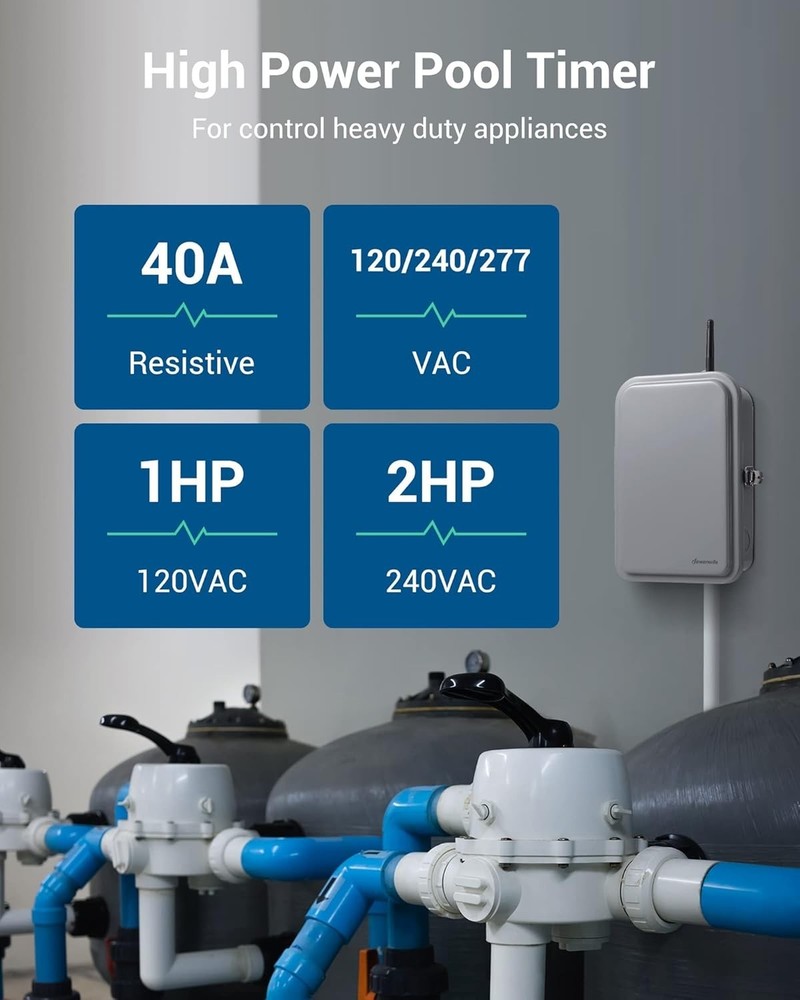WiFi Water Heater Timer, Smart Phone Control, Listed