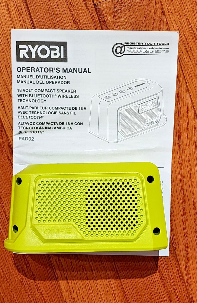 Ryobi ONE+ Portable Compact Smart Bluetooth Speaker PAD02 Tool Only (OB)