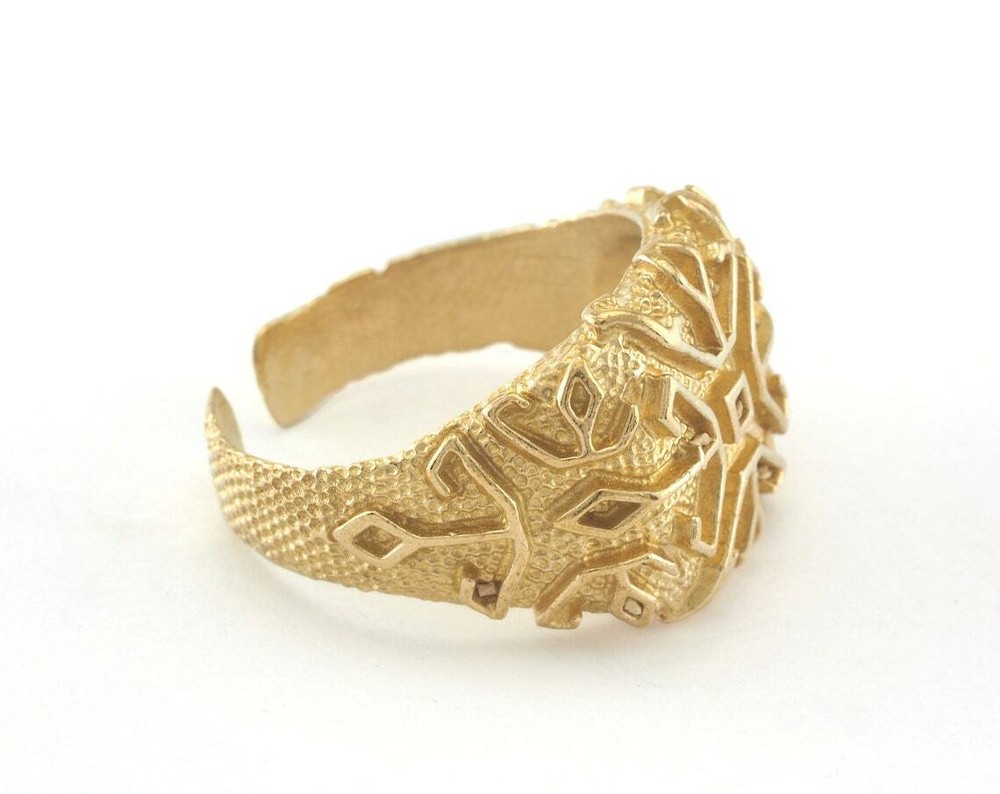 Signet Ring Adjustable Raw brass (21mm 11US inner size) 2579