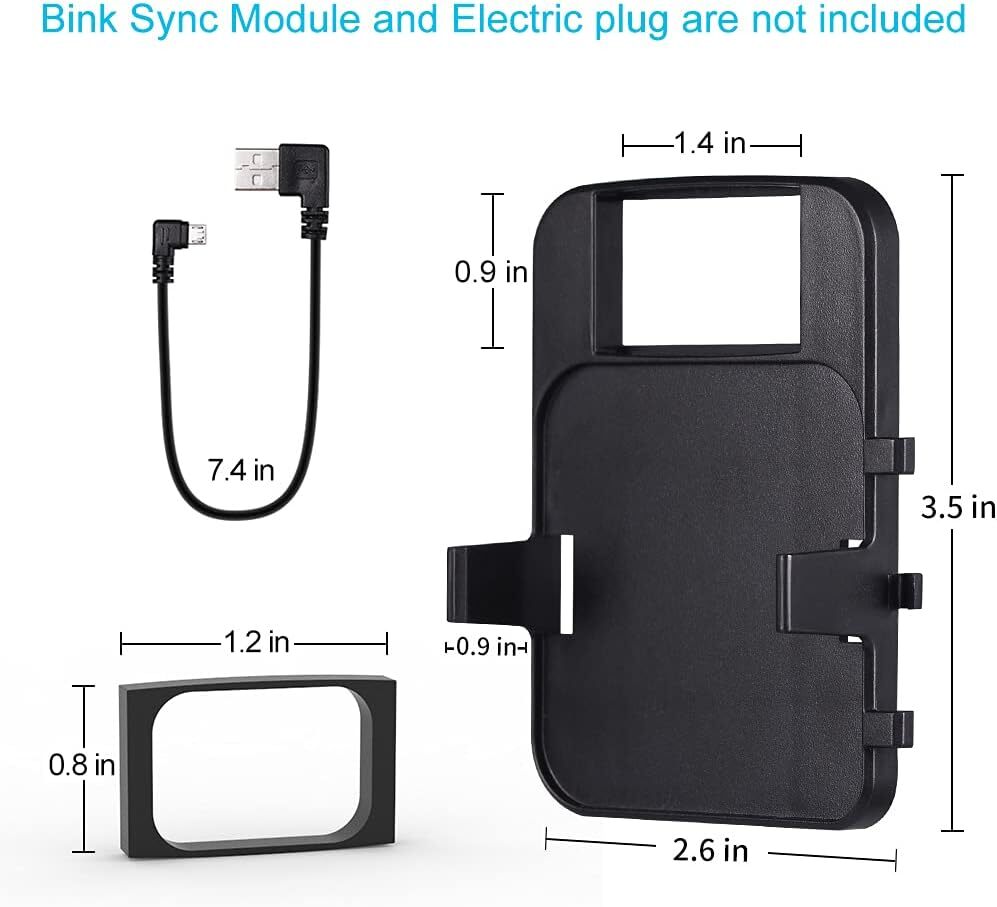 2 pack Outlet Wall Charger Mount Bracket Holder for Blink Sync Module 2