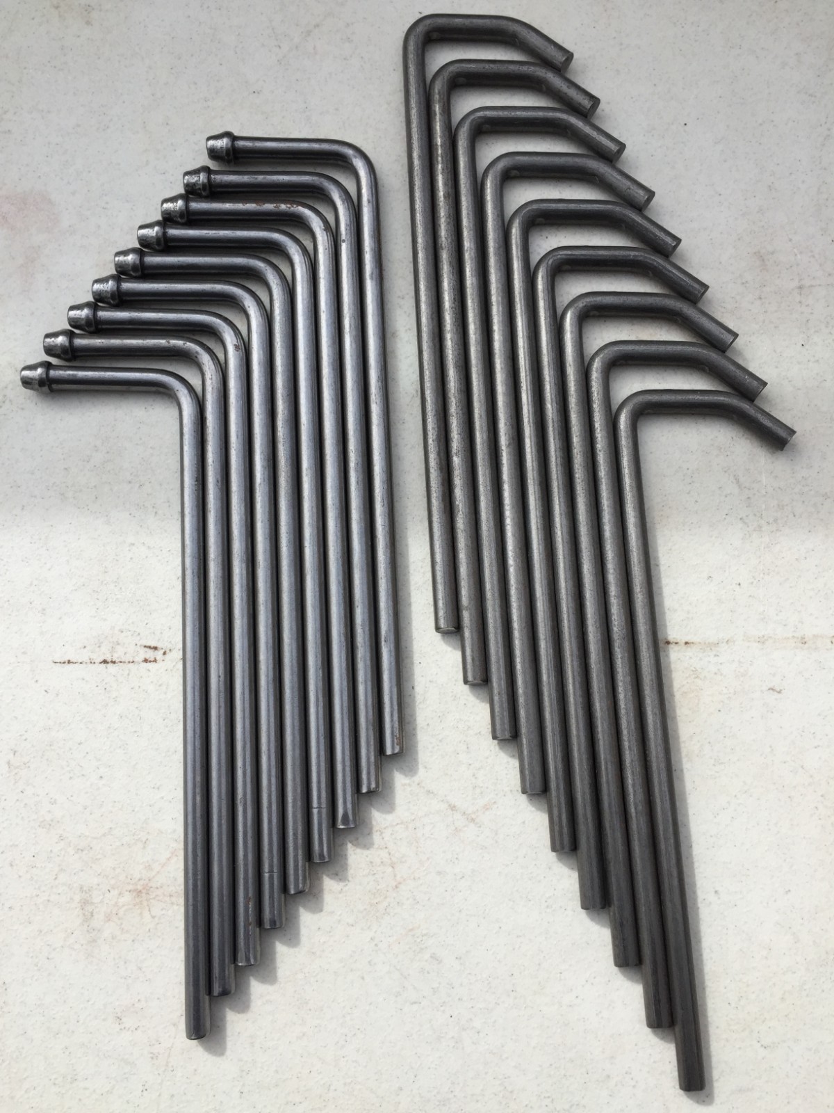 18 pc universal Headed/bent rod weld on 3/8" x 10" Exhaust Hanger Rod