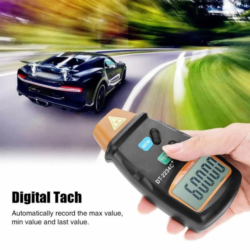 Non Contact Tachometer Digital for Motor RPM with Memory Function LCD Screen