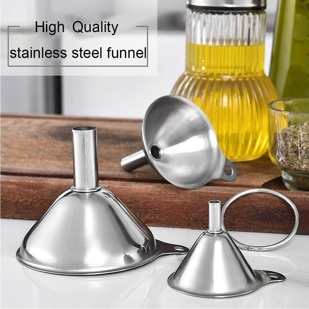 Versatile Mini Kitchen Funnel Set - 3 Sizes for Efficient Cooking & Storage