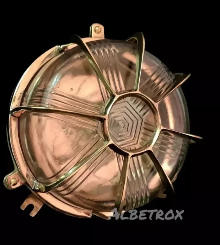 Nautical Brass Marine Passageway Bulkhead Deck Ship Antique Light 2pc