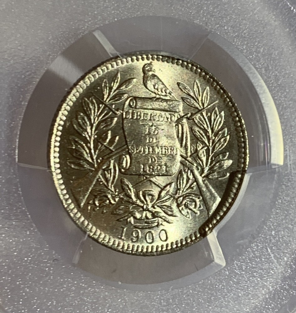 1900 GUATEMALA SILVER ONE REAL PCGS MS66