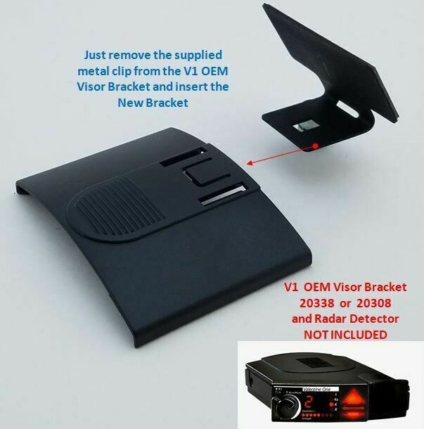 New Valentine One Visor Clip Permanent Windshield Conversion Bracket (V1-P)