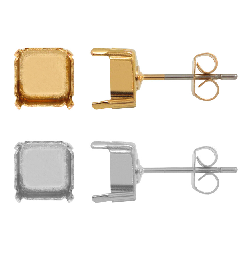 Brass Stud Post Earring Bases for Imperial Shape Fancy Crystals * Choose Sizes