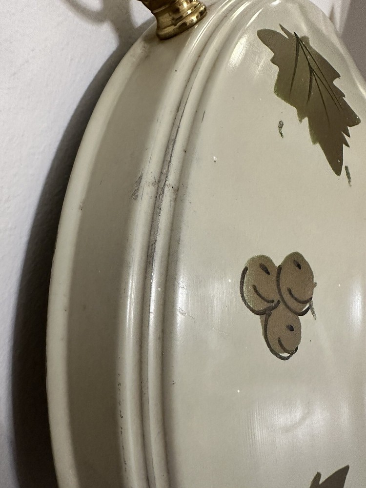 Vintage Mid Century Sessions Fall Berry & Leaf Electric Wall Clock TESTED WORK