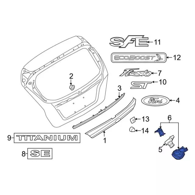 Genuine Ford Rear Camera Bracket D2BZ19H421A
