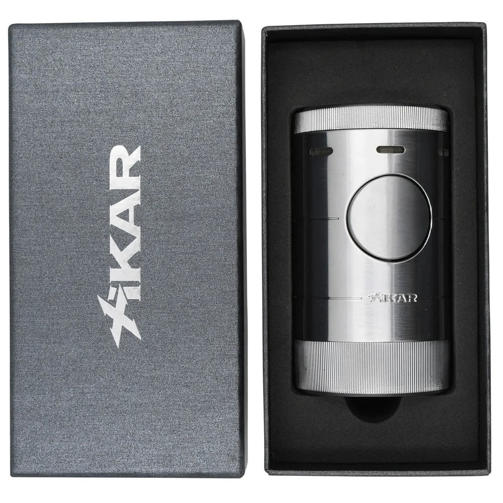 Xikar Cigar Lighter Volta Quad-Jet Flame Torch Silver XI-569SL
