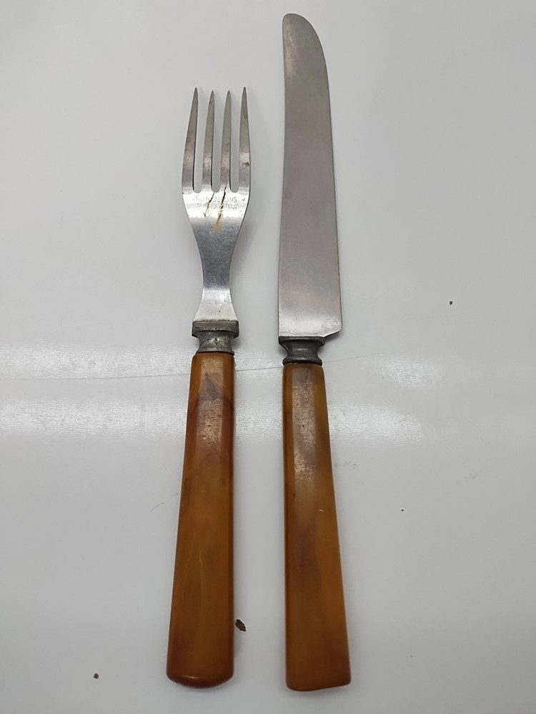bakelite fork and knive set