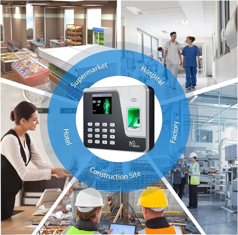 NGTeco AS10 Standalone Time Card Machine Automatic Punch in Out