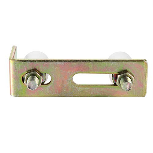 Slide Gate Guide Roller with L Post Bracket, Adjustable Dual Nylon Rollers