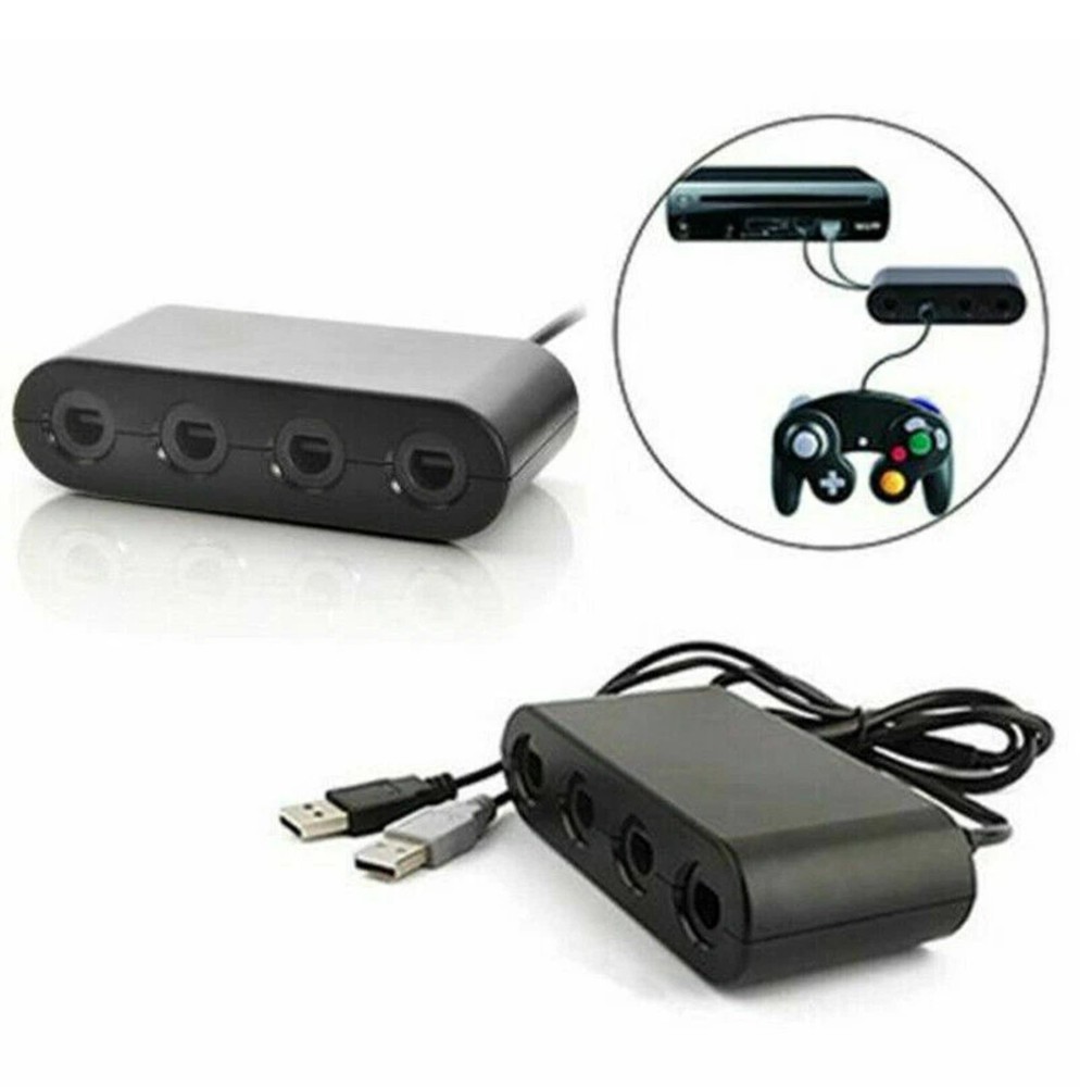 EVORETRO 4 Port Adapter for Gamecube Controller Wii U, Switch, and PC USB