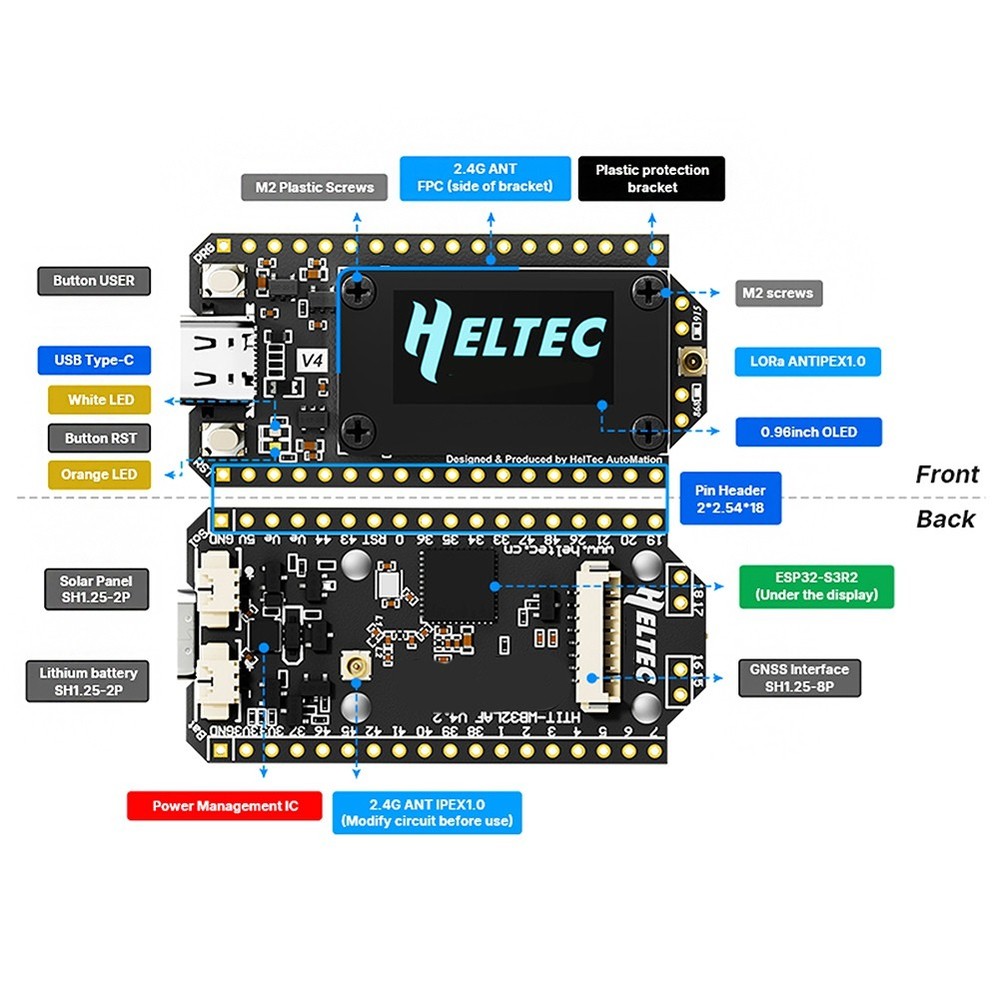 Heltec V4 Meshtastic WiFi LoRa 32 Development Board Case Kit with Softante8909