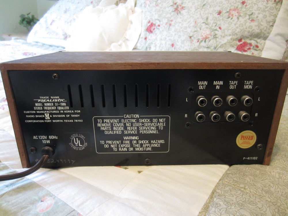 Realistic Stereo Frequency Equalizer 31-1986 Tested Working With Original Manual