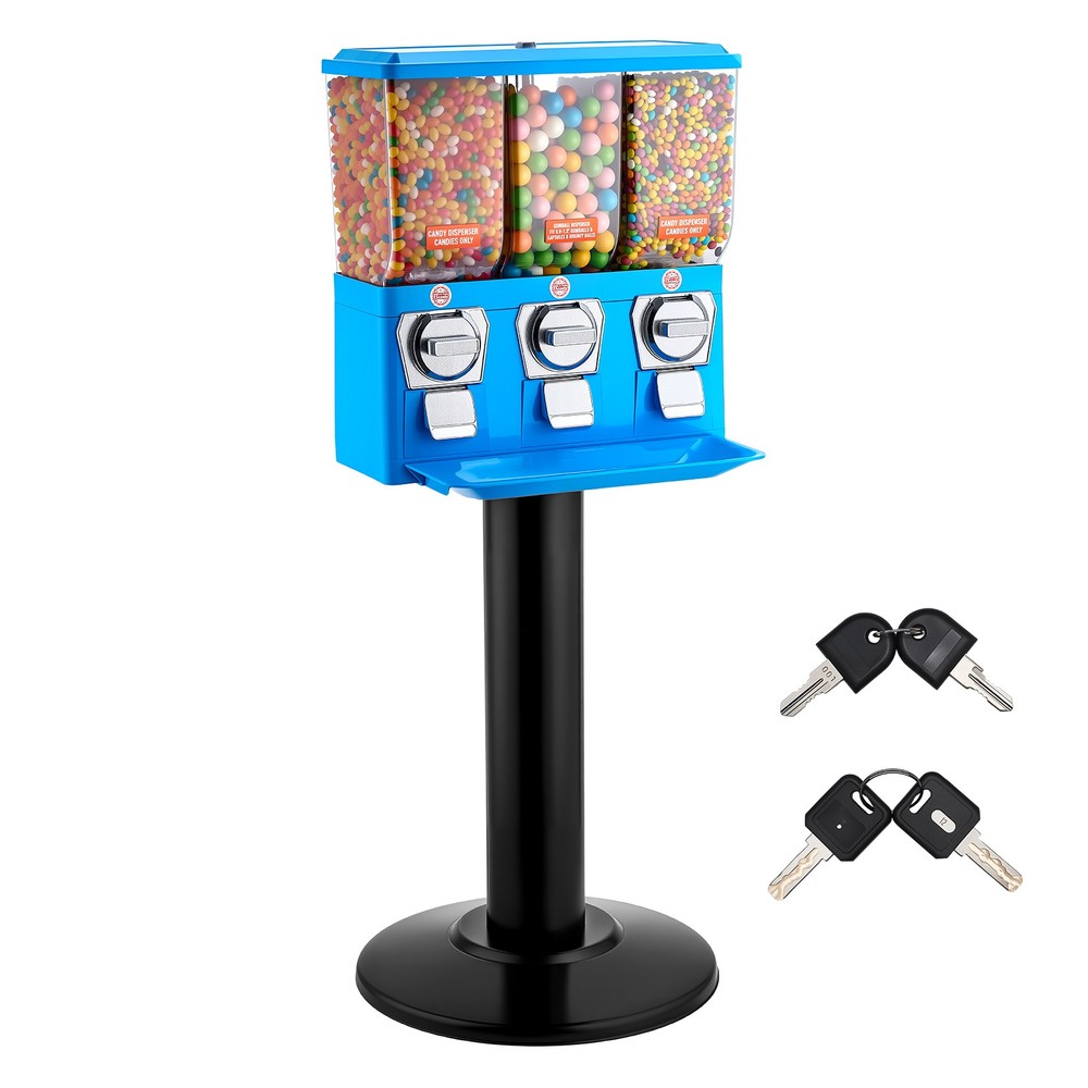 VEVOR Candy Vending Machine Triple Compartment Candy Vending Machine with Stand