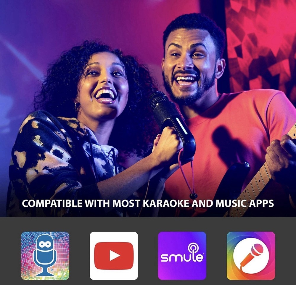 Singing Machine Move Mic Wireless Handheld Bluetooth Karaoke Microphone w/Speake