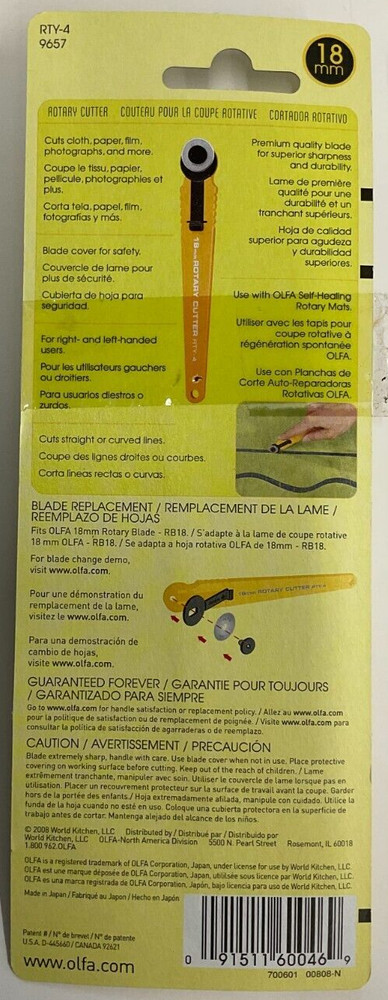 OLFA #9657 ROTARY CUTTER - 18MM