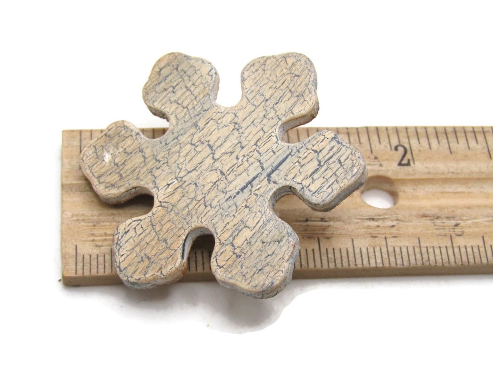 Texture Painted Wood Snowflake Pin