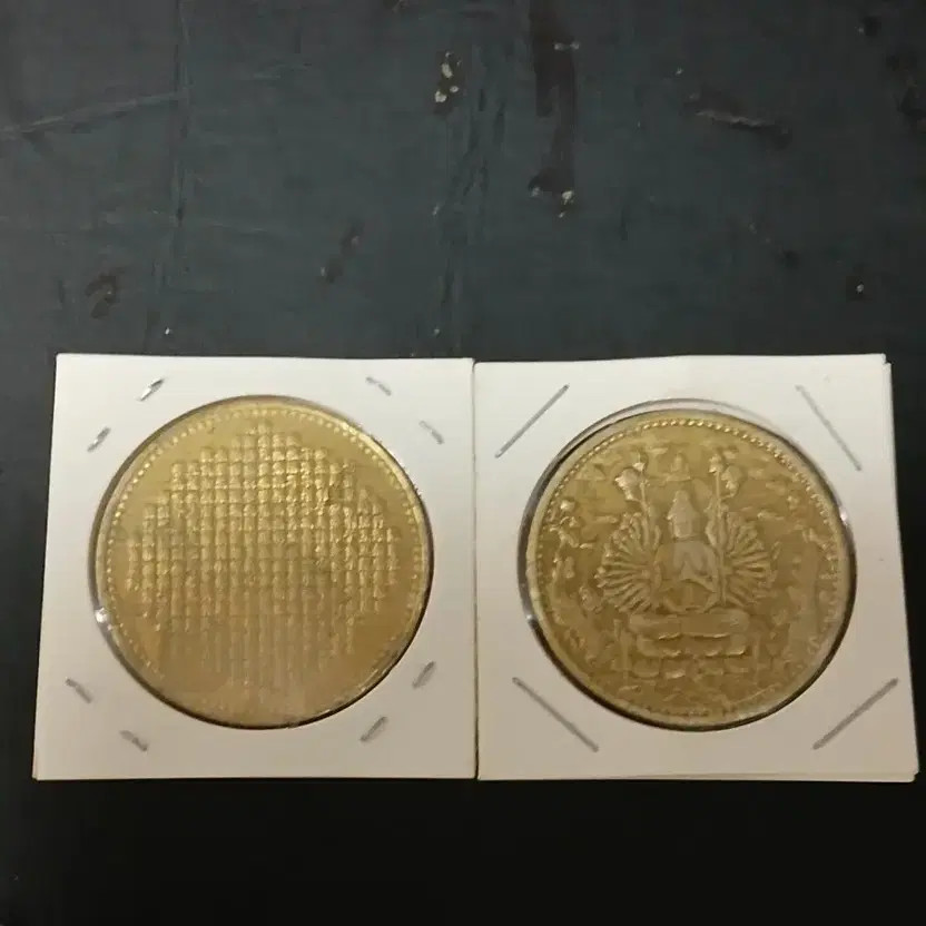 Buddhist Brass Commemorative Coin Pair New