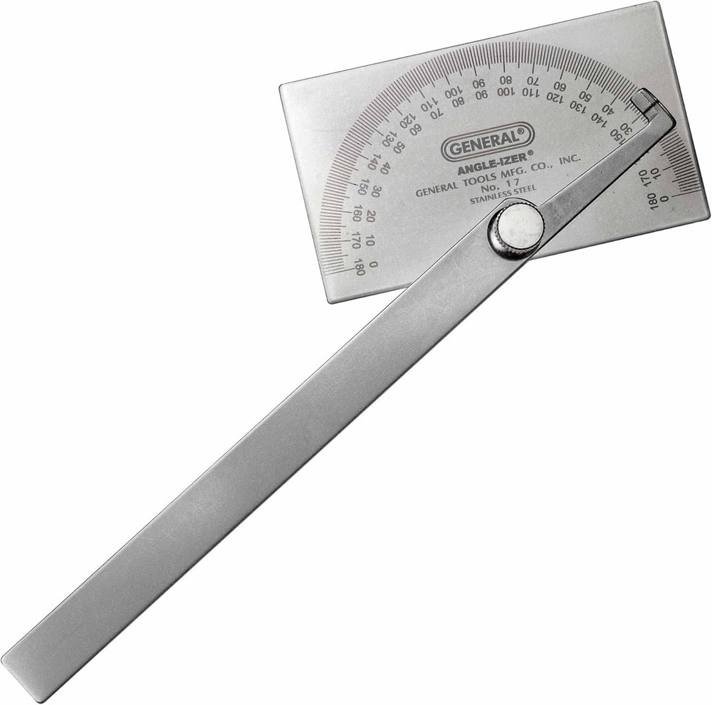 General Tools Angle Protractor #17 Stainless Steel Square Head Black or White