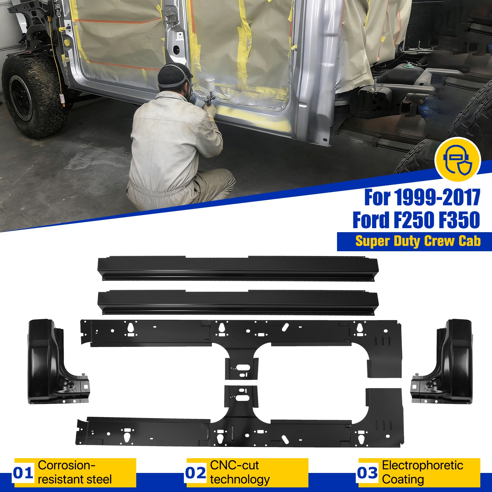 1999-2017 Ford Super Duty Crew Cab rocker panels and cab corners