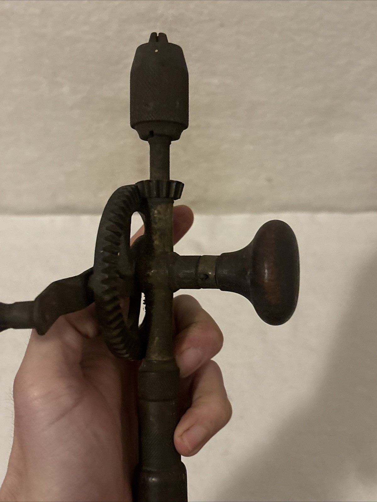 VINTAGE "EGG BEATER" STYLE HAND DRILL UNBRANDED WORKS! FREE SHIP