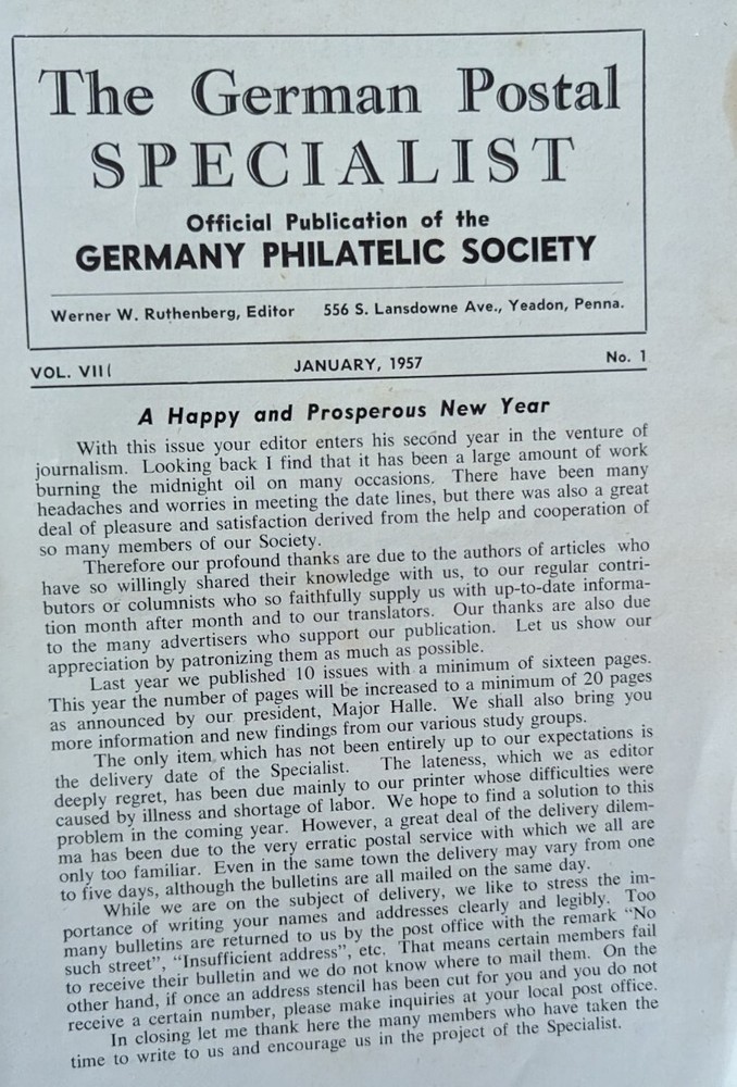 German Postal Specialist Jan 1957 Postal Stationary Cork Marks Of 1945 Refugees