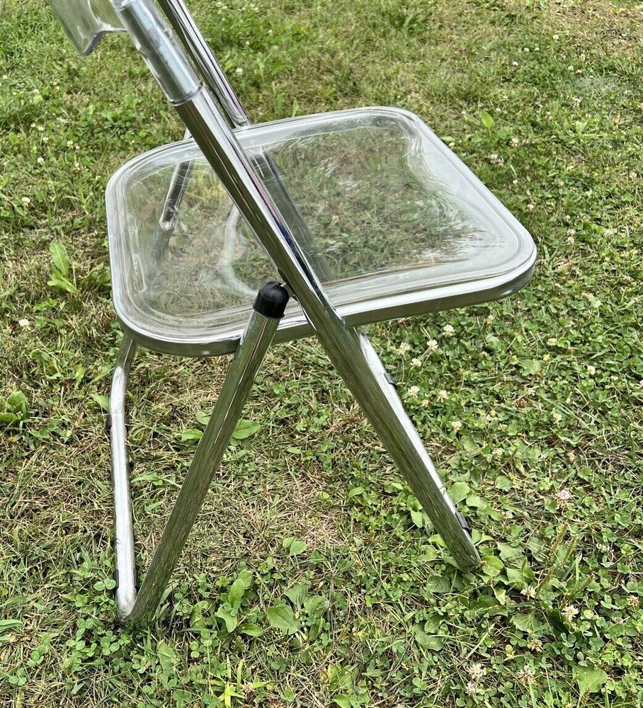 Lucite Chrome Folding Chair