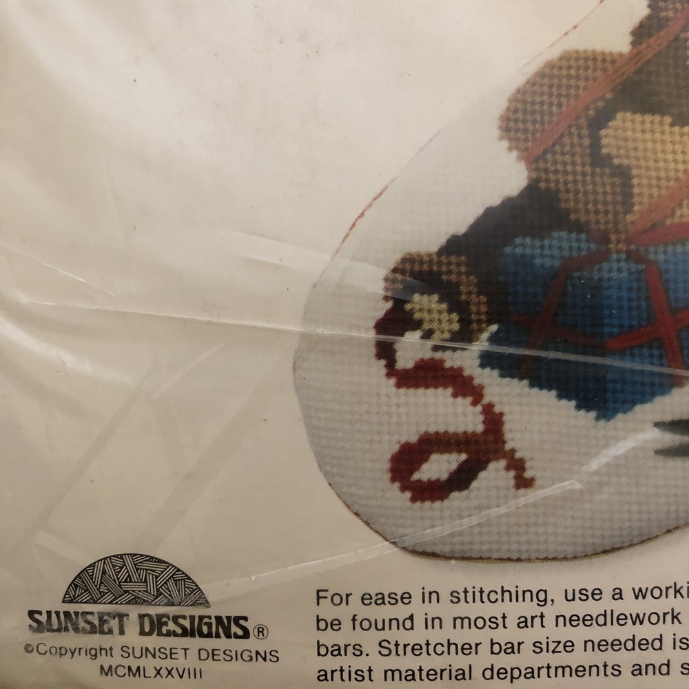 Sunset Needlepoint Stocking Kit 1978 Jingles Trims a Tree Bears 18" Opened Read