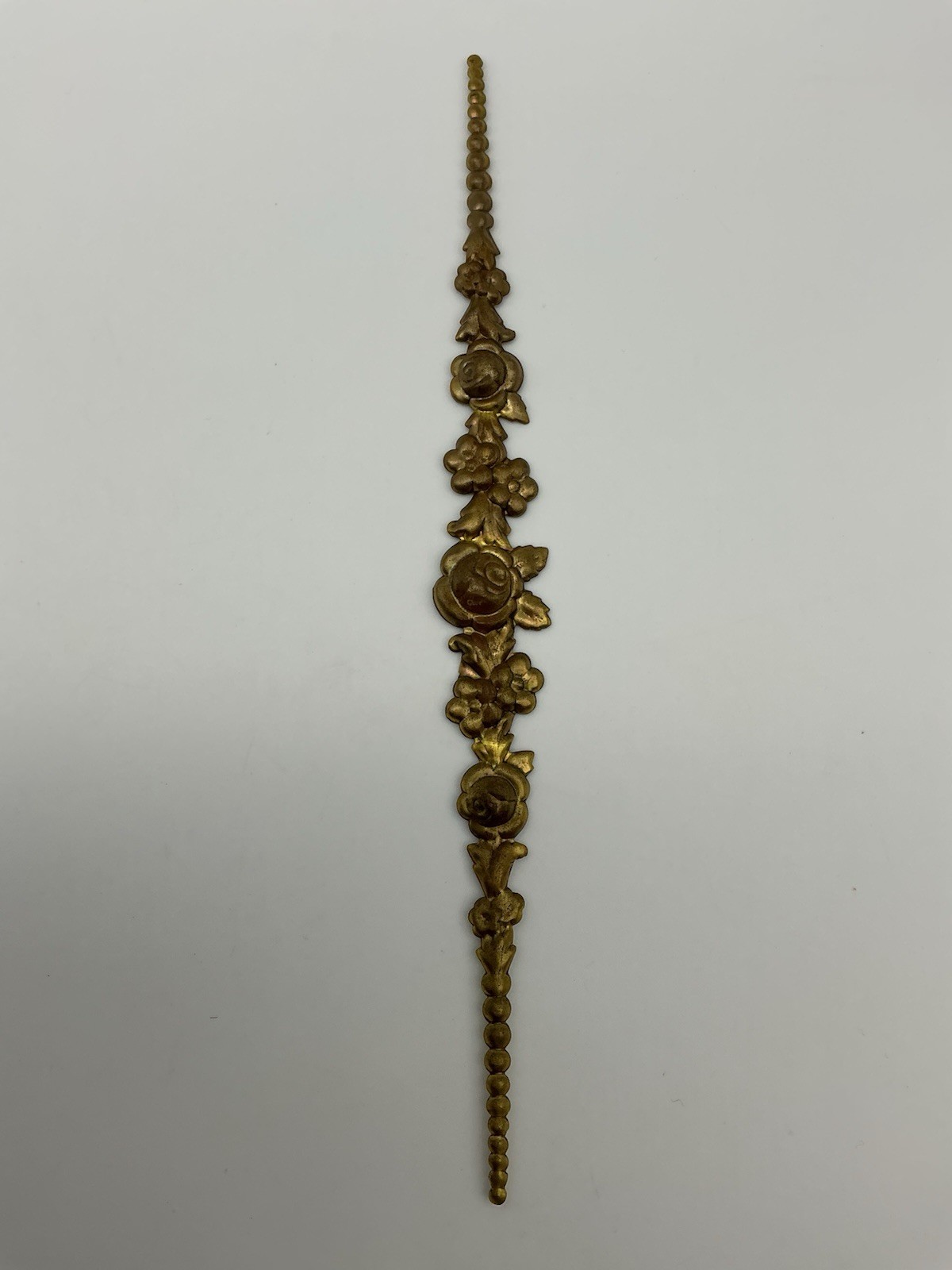 Brass Single Floral Accent Trim Piece 8 Inches Pliable