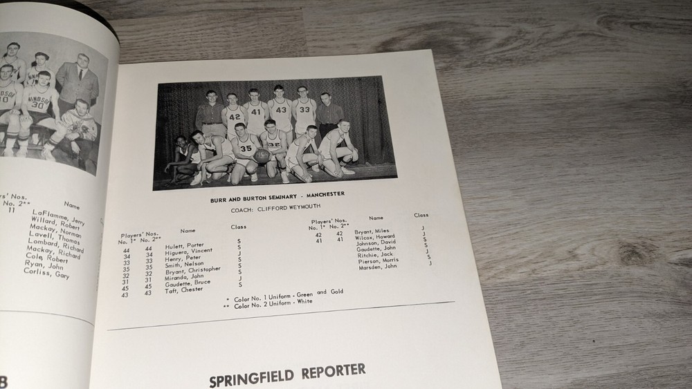 Vermont Large Intermediate State Basketball Tournament Program